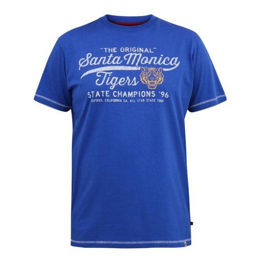 D555 Jamal Santa Monica Tigers Printed Crew Neck T-Shirt Royal Blue